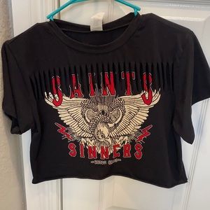Saints/ sinners crop top